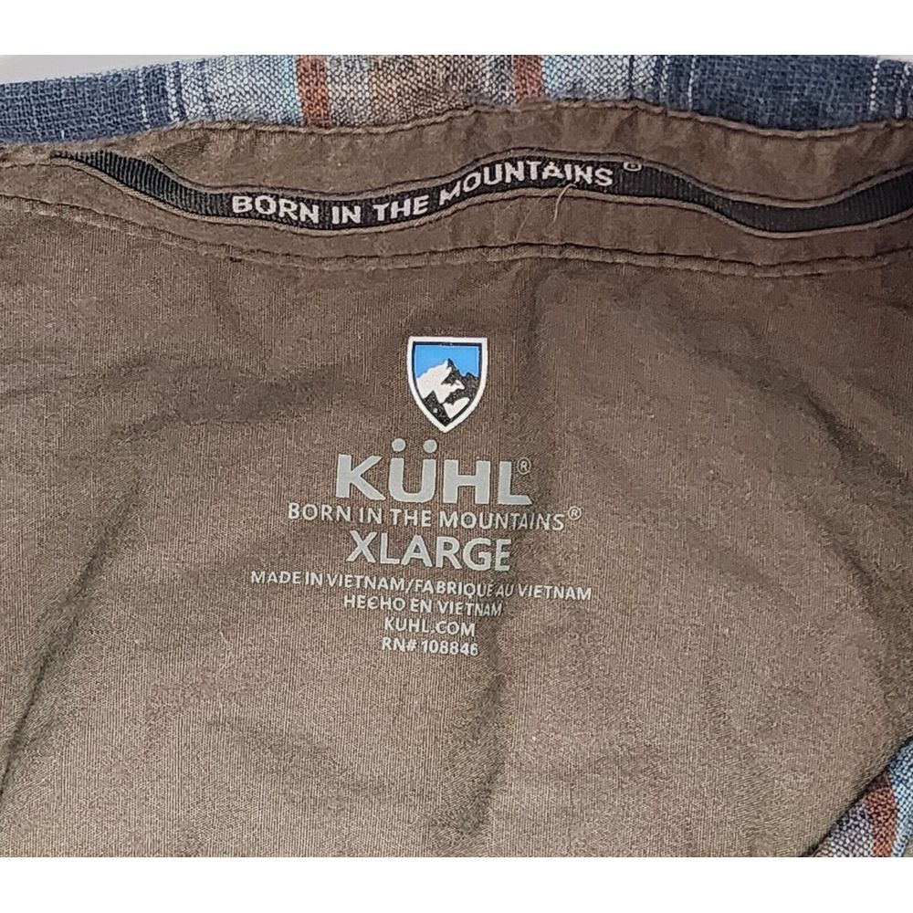 Kuhl Mens‎ Size XL Short Sleeve Plaid Linen/Cotton Button Up Camp Shirt - Picture 6 of 12